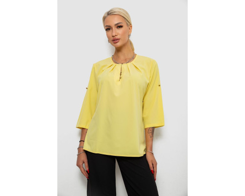 Блуза однотонная, цвет желтый, 230R1121-1
