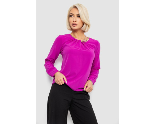 Блуза однотонна, колір фуксія, 230R306