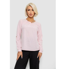 Блуза однотонна, колір світло-рожевий, 230R306