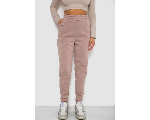 Спортивні штани жіночі на флісі, колір мокко, 238R57013