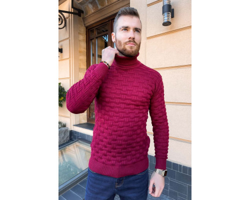 Свитер мужской, цвет бордовый, 161R602