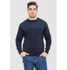 Светр чоловічий в смужку, колір темно-синій, 161R1029
