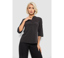 Блуза однотонна, колір чорний, 230R97-1