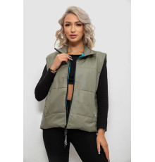 Жилет жіночий демісезонний екошкіра, колір хакі, 257R98-1