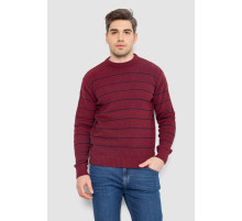 Свитер мужской в полоску, цвет бордовый, 161R1057