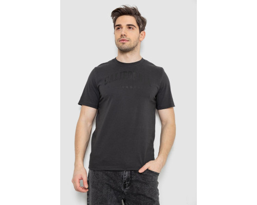 Футболка мужская с принтом, цвет темно-серый, 241R1908