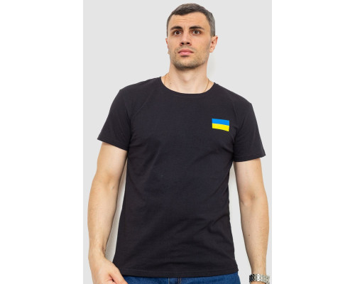 Футболка мужская патриотическая, цвет черный, 226R040