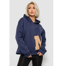 Худі жіночий з капюшоном на флісі, колір синій, 257R335