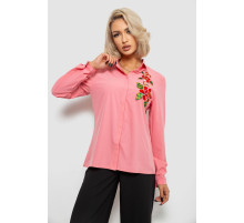 Рубашка женская классическая с аппликацией, цвет розовый, 230R014