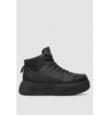 Кеди жіночі на хутрі, колір чорний, 248RK01