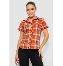 Рубашка женская в клетку, цвет оранжевый, 230R061-11