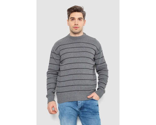 Свитер мужской в полоску, цвет серый, 161R1057