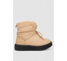 Дутики женские зимние на меху, цвет черно-бежевый, 248RFM19