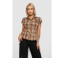 Сорочка жіноча в клітинку, колір коричневий, 230R065