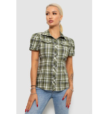 Сорочка жіноча в клітку, колір хакі, 230R065-5