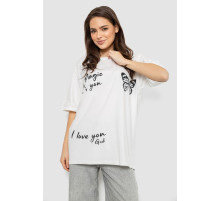 Футболка женская с принтом, цвет молочный, 244R3006