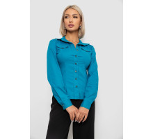 Сорочка жіноча однотонна, колір бірюзовий, 230R068