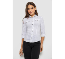 Сорочка жіноча однотонна, колір білий, 230R068-3