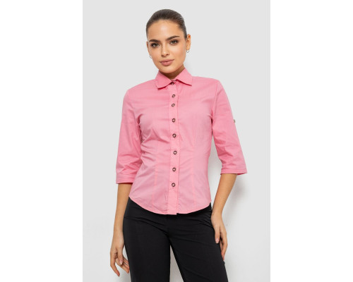Рубашка женская однотонная, цвет розовый, 230R068-4