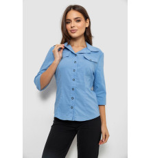 Рубашка женская однотонная, цвет джинс, 230R068-5
