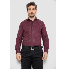 Рубашка мужская однотонная с принтом, цвет сливовый, 186R2008