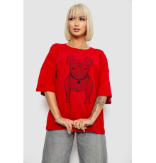 Футболка жіноча з принтом, колір червоний, 244R3008