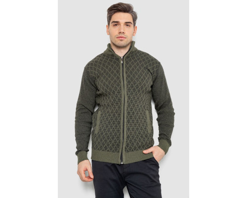 Кофта чоловіча на блискавці, колір хакі, 161R1013