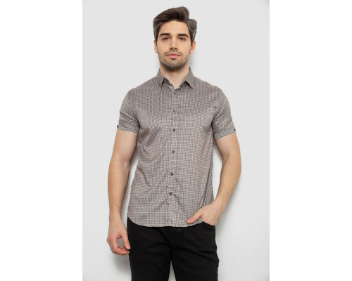Сорочка чоловіча з принтом, колір мокко, 186R6918