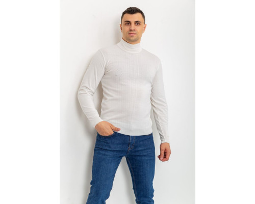 Свитер мужской однотонный, цвет белый, 161R1770