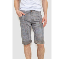 Шорти чоловічі в клітинку, колір сіро-бежевий, 244R31-222