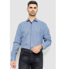 Сорочка чоловіча в клітинку байкова, колір синьо-білий, 214R115-35-193