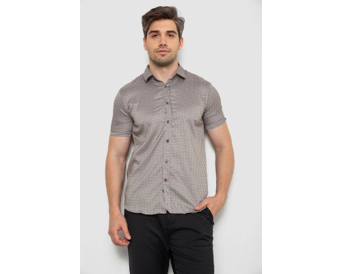 Сорочка чоловіча з принтом, колір бежевий, 214R6917-5