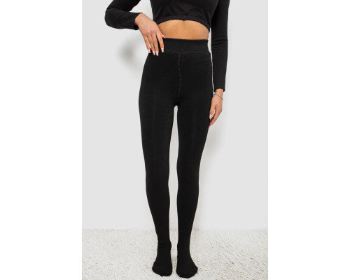 Колготи жіночі утеплені на хутрі, колір чорний, 139RB588