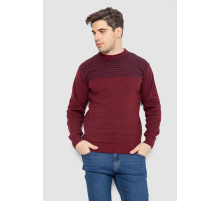 Светр чоловічий в смужку, колір бордовий, 161R1029