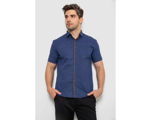 Сорочка чоловіча з принтом, колір синій, 214R7028