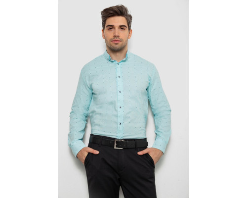 Сорочка чоловіча з принтом, колір м'ятний, 214R7074