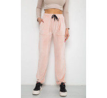 Штаны женские велюровые, цвет пудровый, 238R58168