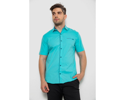 Сорочка чоловіча однотонна, колір бірюзовий, 214R7119