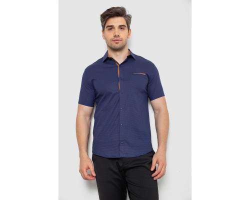 Сорочка чоловіча з принтом, колір синій, 214R7140