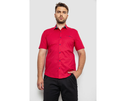 Сорочка чоловіча з принтом, колір червоний, 214R7143