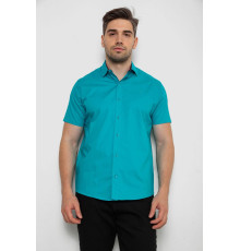 Рубашка мужская однотонная, цвет бирюзовый, 214R7327-2