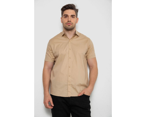 Сорочка чоловіча однотонна, колір світло-бежевий, 214R7327-2
