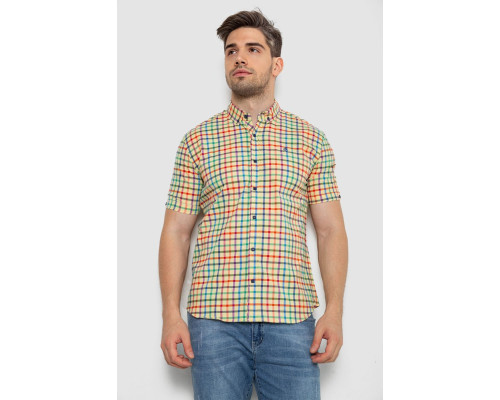 Сорочка чоловіча в клітку, колір жовтий, 214R842