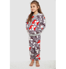 Піжама дитяча плюшева унісекс, колір сіро-помаранчевий, 102R1538