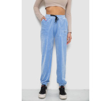 Штани жіночі велюрові, колір блакитний, 238R57862