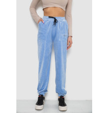 Штаны женские велюровые, цвет голубой, 238R57862