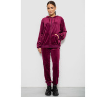 Спортивний костюм жіночий велюровий, колір бордовий, 244R9135