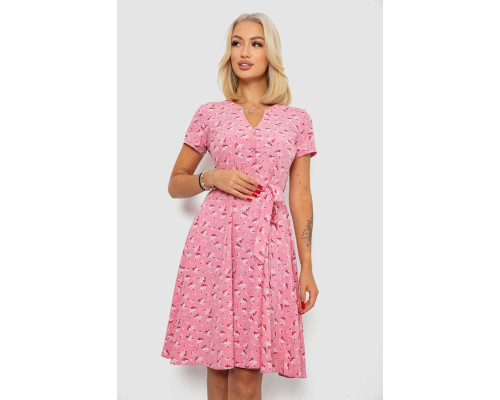 Сукня софт з принтом, колір пудровий, 230R0032