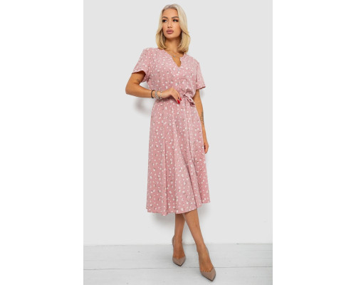 Платье софт с принтом, цвет темно-пудровый, 230R0032-1