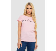 Футболка жіноча з патріотичним принтом, колір рожевий, 244R2213